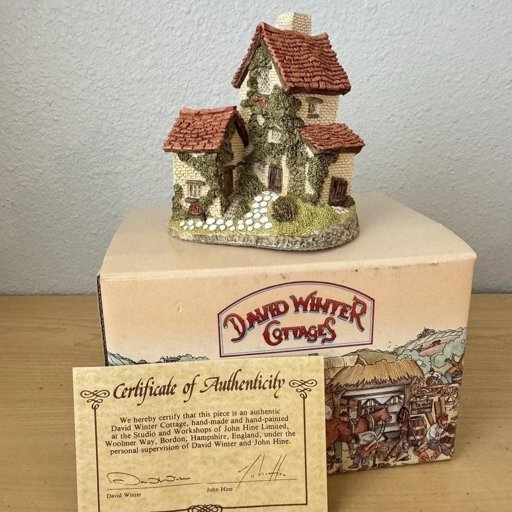 Vintage 80s Signed David Winter Ivy Drover's Cottage English Houses Figurine Lot
